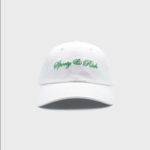 NWOT Sporty and Rich Script Hat White/Kelly